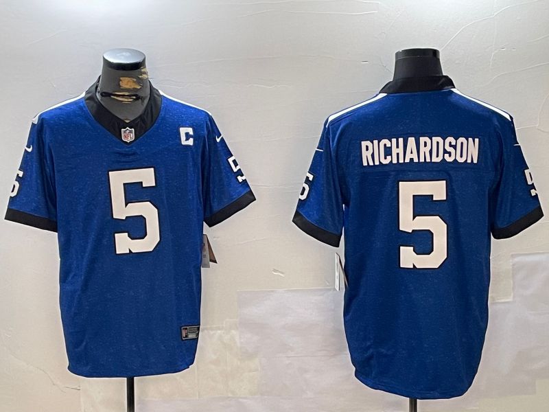 Men Indianapolis Colts #5 Richardson Blue Three generation 2024 Nike Limited NFL Jersey style 1->los angeles dodgers->MLB Jersey